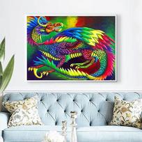 Deimantinis paveikslas Dragon Deimantinis siuvinėjimas Viso ekrano gyvūnai Deimantiniai mozaikos paveikslėliai 20X30 blue