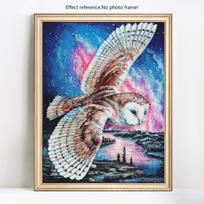 5D deimantų tapyba Viso apvalaus gyvūnų pelėdos siuvinėjimo išpardavimas Kalnų krištolinio deimanto paveikslėlis 20X30 blue