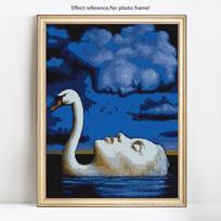 Siuvinėjimas kryželiu Gyvūnų pilnas apvalus deimantinis paveikslas Deimantinis siuvinėjimas Rodomas Kalnų krištolas 20X30CM blue