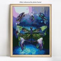 Deimantinis tapyba laumžirgis pilnas apvalus Kalnų krištolo deimantų siuvinėjimas 20X30CM