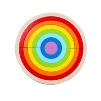 Mediniai vaivorykštiniai žaislai kaladėlės mokomasis žaidimas dovanos geometrija konstravimo kaladėlės Montessori vaikų žaislai