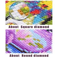 Diamond Painting Cross Stitch Full Round Drill Santa Claus and bear Diamond Embroidery 20X30CM blue