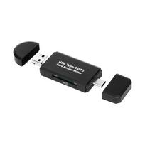 Didelės spartos USB mikro USB C tipo/OTG kortelių skaitytuvas TF SD kortelių rašiklis 3 viename OTG kortelių skaitytuvas, skirtas juoda