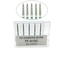 5 vnt Diamond FG didelės spartos kapos, skirtos poliruoti ir išlyginti dantų kapas TF-X12C TF-X12C žalia