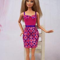 Office One-Piece Dress Vestido For Barbie Doll Outfits Clothes for 1/6 BJD Dolls Accessories Clothes for 1:6 Dolls DIY Kids Toys raudona