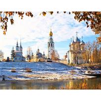 Visas gręžimas deimantinis siuvinėjimas rudens rankdarbių išpardavimas deimantų tapyba peizažas mozaikos pilies rankdarbiai sienų menas Full Round (20X30CM) gray