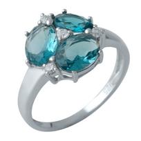 Sidabrinis žiedas su London Blue topazu 2.967ct (1990193) 17.5 mėlyna