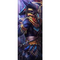 5D „pasidaryk pats“ deimantinis paveikslas, pagamintas deimantinio Egipto dievo Anubio mozaikos siuvinėjimo viso apvalaus gręžimo dekoro Full Round 20x50CM