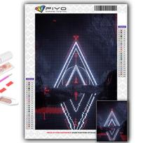 Popular 5D Diy Cross Stitch CyberPunk Geometric Aesthetics Painting Full Drill Cross-Stitch Crafts Kit Wall Sticker Home Decor Full Square 20X30CM gray