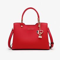 W.D.POLO2022 New Bride Wedding Women's Bag Texture Messenger Bag Women's Trendy Fashion Women's Shoulder Bag Handbag 8046 raudona