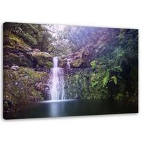 Canvas print, Waterfall in the forest 60x40 žalia