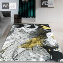 Pilkas baltas abstraktaus marmuro kilimas svetainės kavos staliuko kilimėlis Kinijos kraštovaizdžio miegamojo kilimas flanelinis kempininis kilimėlis vonios kambaryje 40x60cm 1pcs black