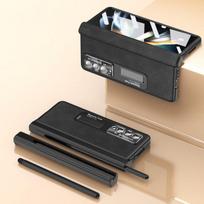 Nenuleidžiamas sulankstomas S rašiklio laikiklio dėklas, skirtas Samsung Galaxy Z Fold4 Fold 4 Fold3 Fold 3 5g priekiniai grūdinto stiklo plėvelės dėklai for Samsung Z Fold 4 juoda