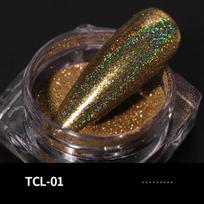 Rainbow  Lase Powder Nail Glitter Chrome Pigments Decoratio įvairiaspalvis