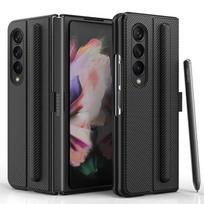 Integruotas paslėptas rašiklio lizdas, sulankstomas telefono dėklas, skirtas Samsung Galaxy Z Fold 4 Magnetiniu vyriu pilnai dengiantis dėklas Galaxy Z Fold4 For Galaxy Z Fold 4 juoda
