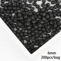 6–16 mm juodi/raudoni akriliniai matiniai palaidi karoliukai, skirti rankų darbo papuošalams gaminti „pasidaryk pats“ 6mm 200pcs juoda