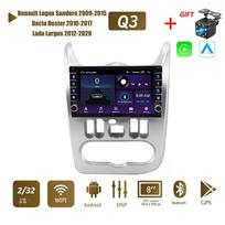 Renault Logan Sandero 2009-2015 Skirta Dacia Duster 2010-2017 Lada Largus 2012-2020 Mygtuko rankenėlė Automobilis Android Carplay 2+32GB 2+32GB