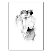 Black White Lovers Map Wall Art Canvas Painting Nordic Poster And Prints Sweetdream Wall Picturs For Room Wedding Decor HD3141 21x30cm no frame