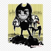 Bendy And The Ink Machine Drawing Deviantart Iron on Heat Transfer Printing Vinyl Patches Sticker for Clothes DIY Appliques Washable Patches black