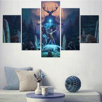 5 vnt. Sienos meno drobės tapyba Žaidimo plakatas Miško monstras Namų svetainė Dekoravimui Paveikslai Moduliniai Abstrakčiai Ait 20X35 20X45 20X55cm gray