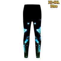 Womens Two Flying Butterflies Prints Stretch Yoga Leggings Fitness Running Gym Sports Active Pants 8XL žalia