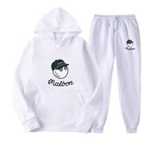 Nauji vyriški rinkiniai Firminis sportinis kostiumas 2 dalių komplektas Laisvi megztiniai Vilnoniai megztiniai+kelnės kostiumas Hoodie Sportinė apranga Bėgiojimas Drabužiai Unisex XL
