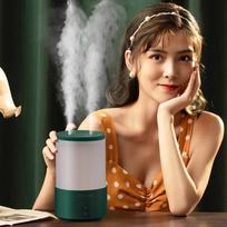 650ML Ultrasonic Mini Mist Maker 4W ential Oil Diffuser  Humidifier For Home Car Double Nozzle Aromatherapy Diffuser brown