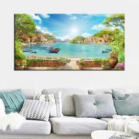 jūros namo peizažas pasidaryk pats 5D deimantinė tapyba dideli kryželiu siuvinėjimo paveikslai pilna mozaika siuvinėjimo menas interjero paveikslai 30x60CM blue