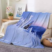 Kalėdų sniego scenos tema Flanelinė antklodė Minkšta Lengva Šilta svetainė Miegamojo lova Sofa Sofa Vaikams Dovanos suaugusiems 80*120cm