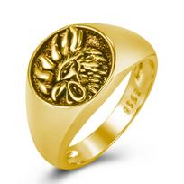 Retro Thai Silver Black Drop Oil Domineering Rooster Ring 12