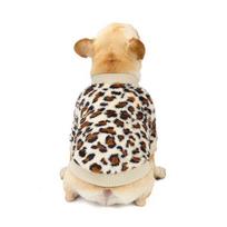 Šiltas šunų megztinis Leopardo spauda naminių gyvūnėlių striukė rudeniui žiemai šuniukui Teddy Wear vilnoniai šunų drabužiai Minkšti megztiniai Bichon drabužiai S balta