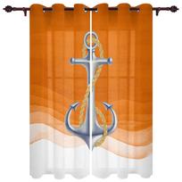 Vandenyno gradiento oranžiniai inkaro langų užuolaidos svetainei, prabangios modernios miegamojo užuolaidos, kavos ir valgomojo užuolaidos 135W x 60H(cm) orange