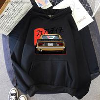 JDM megztiniai meno spaudiniai Initial D Megbtiniai Vyriški Japoniško stiliaus Retro automobilis 90-ųjų žiemos ES dydžio viršūnės Kasdieniai drabužiai ilgomis rankovėmis Moteriški 2XL