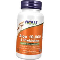 Alavijas ir probiotikai, Aloe 10000 ir probiotikai, „Now Foods“ 60 daržovių kepurėlių (71128002) 60vcaps