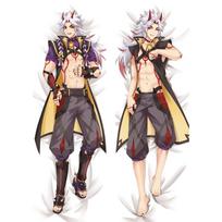 Arataki Itto Cosplay Dakimakura Genshin Impact Pagalvės užvalkalas Apkabinama kūno pagalvės užvalkalas Otaku Pagalvėlės užvalkalas Persiko odos 120x40cm Pillowcase beige