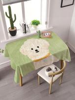 Waterproof and oil resistant PU leather small animal tablecloth Cute children's home dormitory anti scald and wash free dining table cover cloth 60*90CM žalia