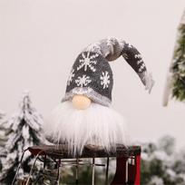 Šviečiantis nykštukas Kalėdinė veido neturinti lėlė Linksmų Kalėdų Namų dekoracija Navidad Natal Dovana Naujiems Metams 2023 Kalėdinės dovanos A-20*8CM pilka