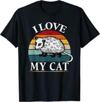 Aš Myliu Savo Katę Fuuny Possums Puikūs Marškinėliai Unisex T-shirt S gray