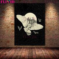 Crows,Bats,Owls,Wolves,Mice Magic Creature Black And White Wall Art Canvas Painting Gothic Animal Art Poster Print Home Decor No Frame 21*30cm