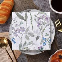 Vienkartinės vakarėlio servetėlės dviejų sluoksnių 20 vnt./pakuotė spalvingi botaniniai raštai 20Pcs