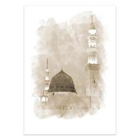 Islamo kaligrafija Smėlio spalvos Mahometo taikos kūrimo plakatai Drobės Tapyba Sienų Meno Atspaudai Paveikslėlis Svetainės namų dekoravimas 21cm×30cm NoFrame