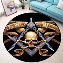 Masonų apvalus kilimas Freemasonry neslystantis kilimėlis Freemason Living Room Didelė All Seeing Eye Arbatos stalo arba kėdės kilimėlis 60cmx60cm