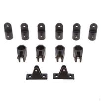 12 vnt 3 lanko Bimini Top Marine nailono jungiamųjų detalių aparatūros rinkinys 7/8 colių varikliams black
