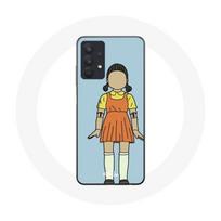 Coque pour Samsung Galaxy A32 5G Squid game la poupée géante de jeu
