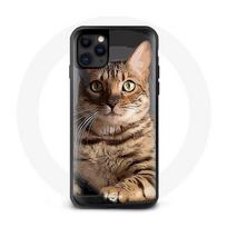 Case - MANIACASE - iPhone 12 Pro Max - Flexible - Black - Bengal Cat Pattern juoda