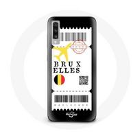 Coque pour Samsung Galaxy A70 Billet d'avion Bruxelles Belgique