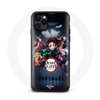 Coque Iphone 13 Mini dessin animé Demon Slayer manga japonnais Tanjiro Nesuko démons Kitmetsu no Yai