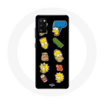 Dėklas, skirtas Samsung Galaxy S20 plus The Simpsons lipdukai juodas fonas