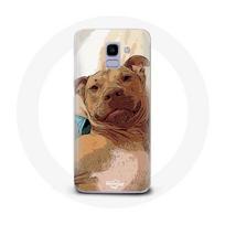 Coque pour Samsung Galaxy A6 2018 American Pit Bull Terrier Marron
