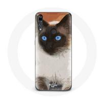 Coque pour Huawei p30 lite Siamois Noir et blanc Yeux Bleus